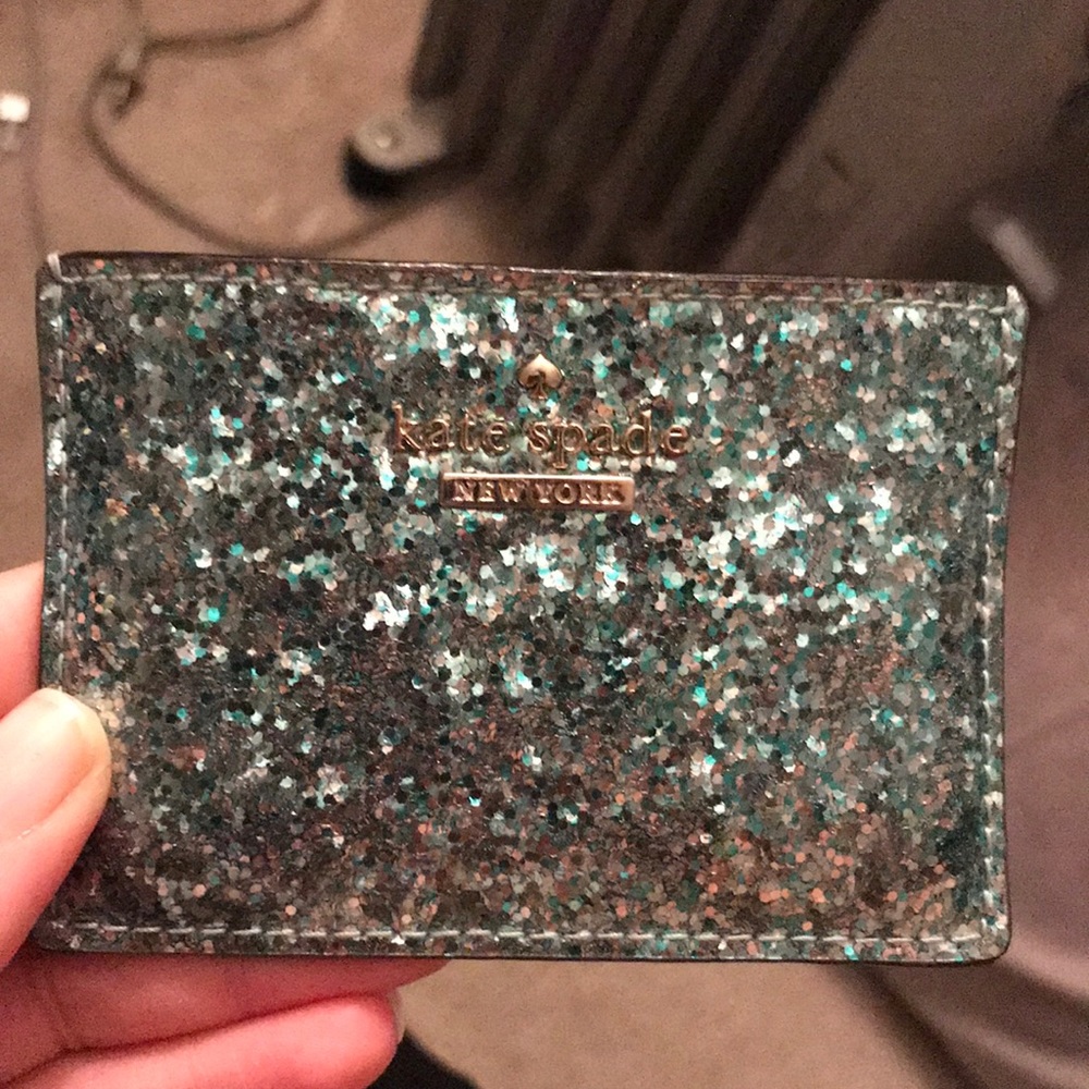 Kate spade glitter bug card holder